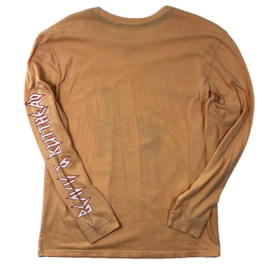 90's find_Blended cotton_Peach colour long sleeve with Beavis and Butthead wordings on left sleeve