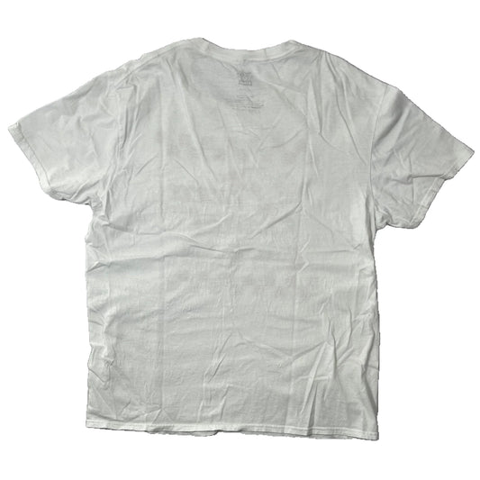 100% Cotton Back side of a White t-shirt on a white background