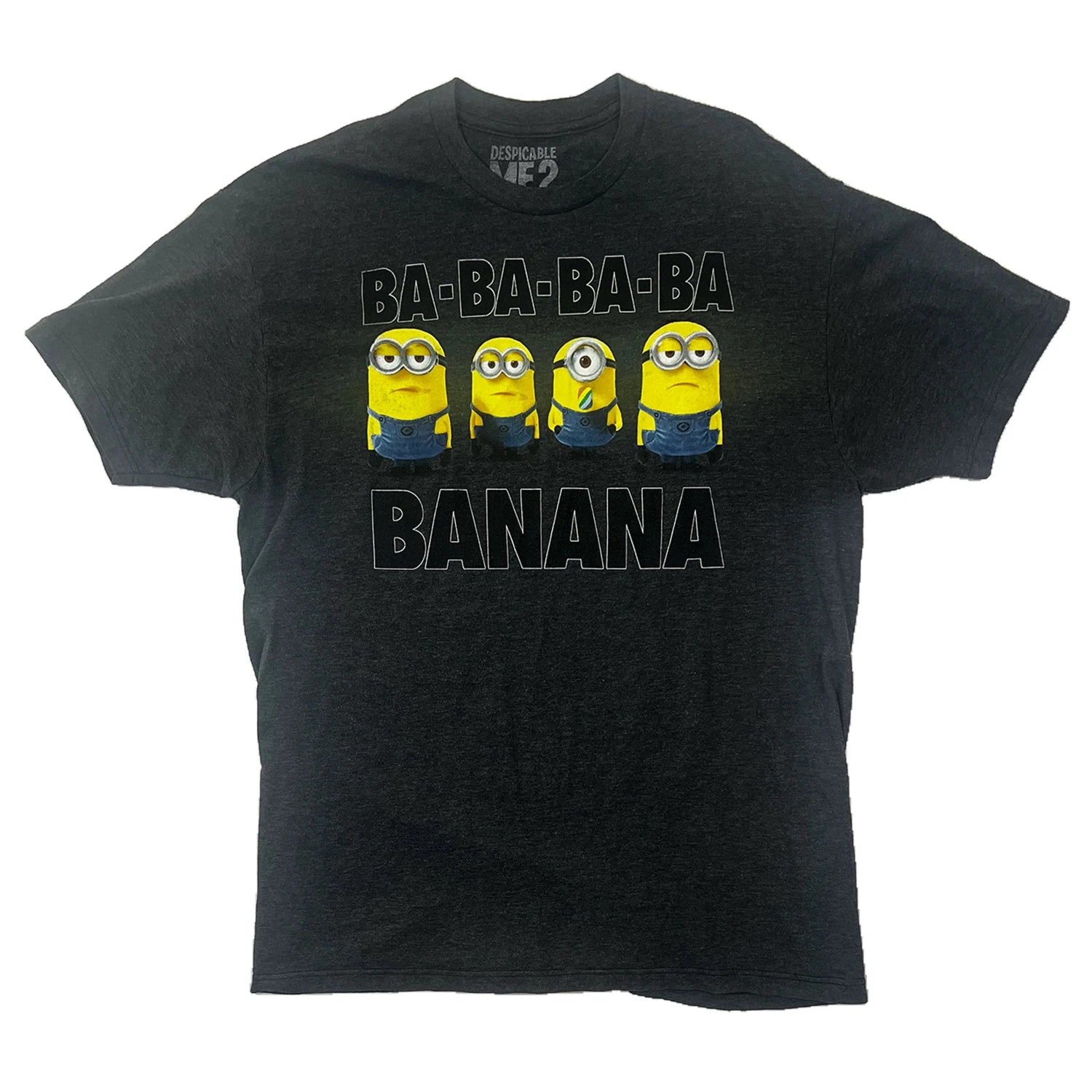 Dary Grey T-shirt with yellow minions and 'BA-BA-BA-BA BANANA' text on a white background
