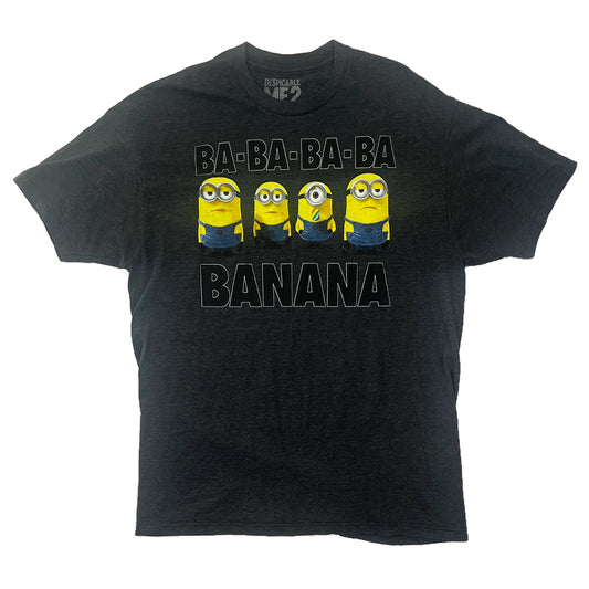 Dary Grey T-shirt with yellow minions and 'BA-BA-BA-BA BANANA' text on a white background