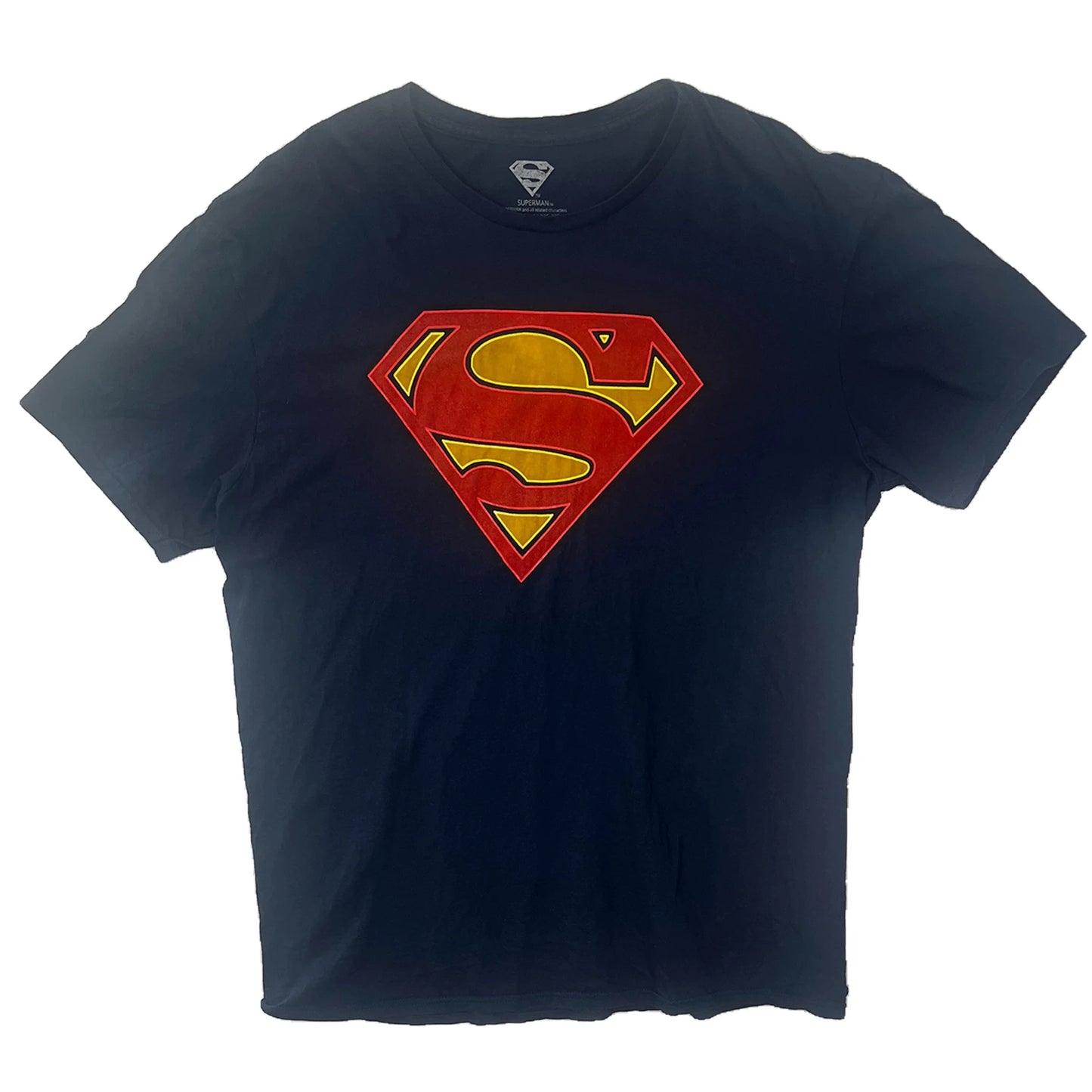 Dark Blue T-shirt with Superman logo on a white background